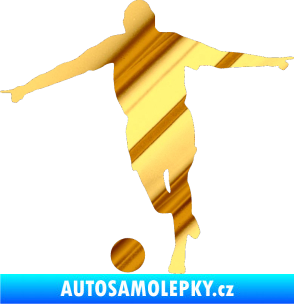 Samolepka Fotbalista 015 levá chrom fólie zlatá zrcadlová