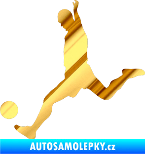 Samolepka Fotbalista 023 levá chrom fólie zlatá zrcadlová
