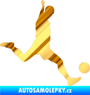 Samolepka Fotbalista 023 pravá chrom fólie zlatá zrcadlová