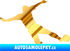 Samolepka Fotbalista 037 pravá chrom fólie zlatá zrcadlová