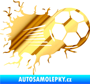 Samolepka Fotbalový míč 005 pravá chrom fólie zlatá zrcadlová
