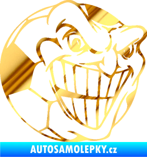 Samolepka Fotbalový míč 002 pravá chrom fólie zlatá zrcadlová
