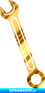 Samolepka Francouzský klíč levá chrom fólie zlatá zrcadlová