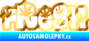 Samolepka Fresh 003 nápis s trávou chrom fólie zlatá zrcadlová