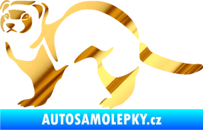 Samolepka Fretka 002 levá chrom fólie zlatá zrcadlová