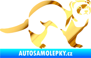 Samolepka Fretka 002 pravá chrom fólie zlatá zrcadlová