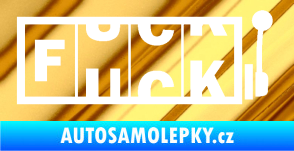 Samolepka Fuck kasino chrom fólie zlatá zrcadlová