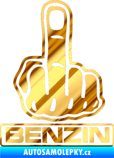 Samolepka Fuck off benzín chrom fólie zlatá zrcadlová