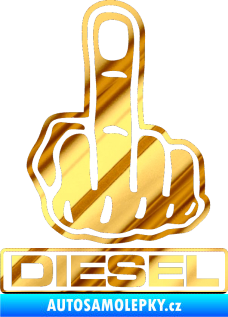 Samolepka Fuck off diesel chrom fólie zlatá zrcadlová