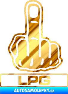 Samolepka Fuck off LPG chrom fólie zlatá zrcadlová