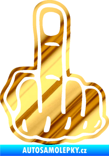 Samolepka Fuck off levá chrom fólie zlatá zrcadlová