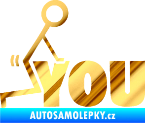 Samolepka Fuck you 002 chrom fólie zlatá zrcadlová