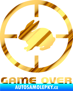 Samolepka Game over lov zajíce chrom fólie zlatá zrcadlová