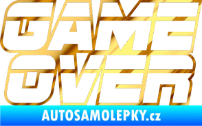 Samolepka Game over nad sebou 002 chrom fólie zlatá zrcadlová
