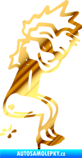 Samolepka Girl čůrá 003 pravá chrom fólie zlatá zrcadlová