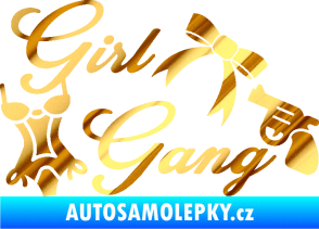 Samolepka Girl gang 001 chrom fólie zlatá zrcadlová