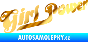 Samolepka Girl Power nápis chrom fólie zlatá zrcadlová