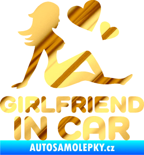 Samolepka Girlfriend in car chrom fólie zlatá zrcadlová
