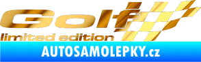 Samolepka Golf limited edition pravá chrom fólie zlatá zrcadlová