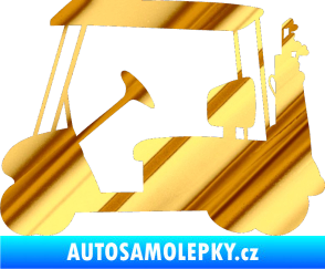 Samolepka Golfista 012 levá chrom fólie zlatá zrcadlová