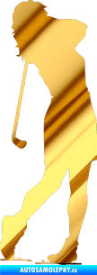 Samolepka Golfistka 015 levá chrom fólie zlatá zrcadlová