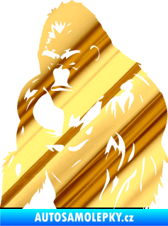 Samolepka Gorila 004 levá chrom fólie zlatá zrcadlová