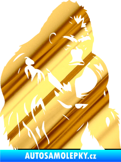 Samolepka Gorila 004 pravá chrom fólie zlatá zrcadlová