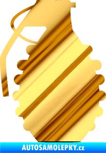 Samolepka Granát 002 levá chrom fólie zlatá zrcadlová