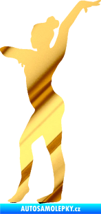 Samolepka Gymnastka 001 levá chrom fólie zlatá zrcadlová