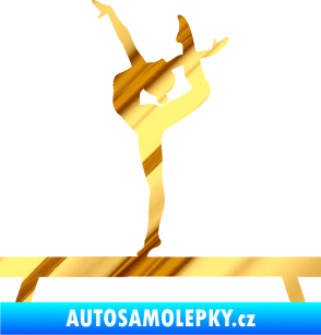 Samolepka Gymnastka 003 levá kladina chrom fólie zlatá zrcadlová