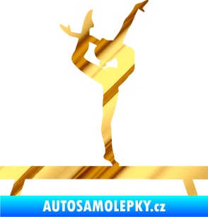 Samolepka Gymnastka 003 pravá kladina chrom fólie zlatá zrcadlová
