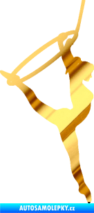 Samolepka Gymnastka 004 pravá cvičení s kruhem chrom fólie zlatá zrcadlová