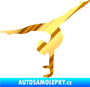Samolepka Gymnastka 005 levá chrom fólie zlatá zrcadlová