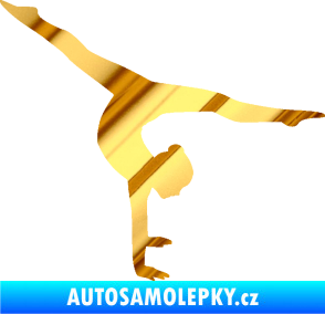 Samolepka Gymnastka 005 pravá chrom fólie zlatá zrcadlová