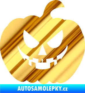 Samolepka Halloween 015 pravá dýně chrom fólie zlatá zrcadlová