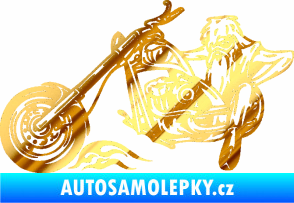 Samolepka Harley 001 levá chrom fólie zlatá zrcadlová