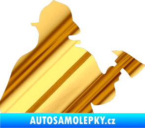 Samolepka Hasič 004 pravá chrom fólie zlatá zrcadlová