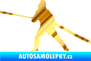 Samolepka Hasič 009 levá chrom fólie zlatá zrcadlová