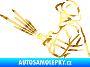 Samolepka Hasič 015 levá chrom fólie zlatá zrcadlová