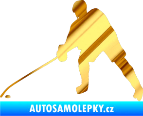 Samolepka Hokejista 002 levá chrom fólie zlatá zrcadlová