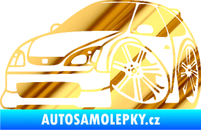 Samolepka Honda Civic karikatura levá chrom fólie zlatá zrcadlová