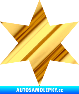 Samolepka Hvězda 002 chrom fólie zlatá zrcadlová