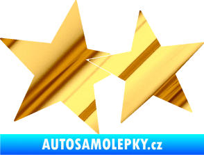 Samolepka Hvězdy 002 levá spojené chrom fólie zlatá zrcadlová