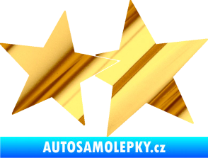 Samolepka Hvězdy 002 pravá spojené chrom fólie zlatá zrcadlová