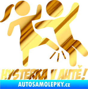 Samolepka Hysterka v autě pravá chrom fólie zlatá zrcadlová