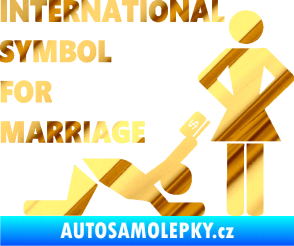 Samolepka International symbol for marriage chrom fólie zlatá zrcadlová