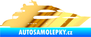 Samolepka Jachta 002 pravá chrom fólie zlatá zrcadlová