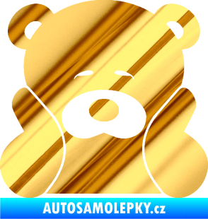 Samolepka JDM medvídek chrom fólie zlatá zrcadlová
