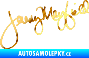 Samolepka Podpis Jeremy Mayfield  chrom fólie zlatá zrcadlová