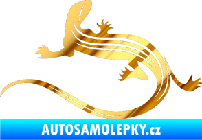Samolepka Ještěrka 011 levá chrom fólie zlatá zrcadlová